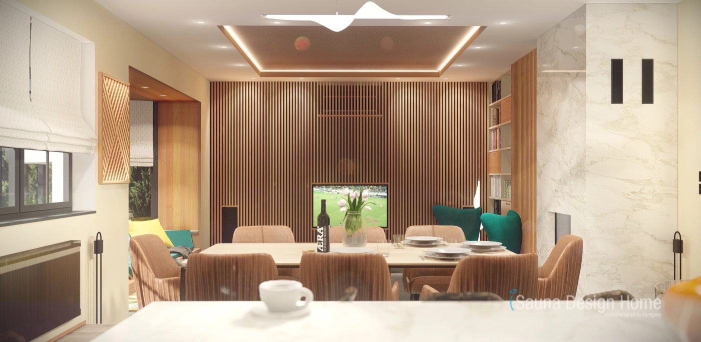 Egyedi fa mennyezet, tömör fa falak