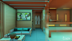 családi wellness-ház belső elgondolása