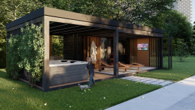 Szaunaház napozó terasszal